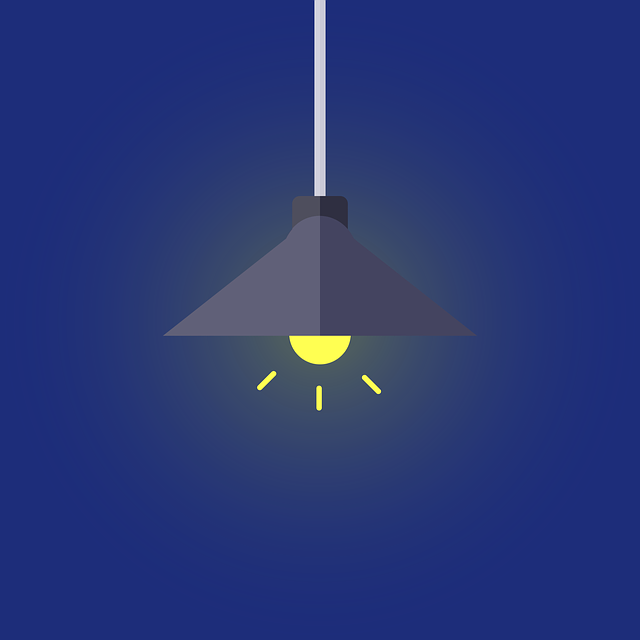 ilustrace – svítící žárovka, lustr